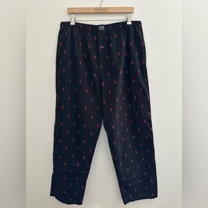 Polo Ralph Lauren Men's XL XLarge Allover Pony Pajama Pants Black Red Ponies